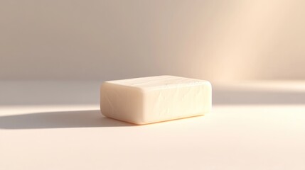 White soap bar sunlight studio product shot
