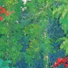 Various oil paintings, floral landscapes, forests, eagles, tigers, and beautiful marine creatures
