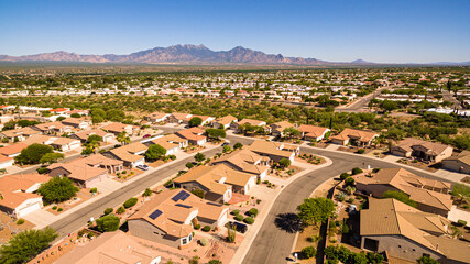 view of the city with mountains