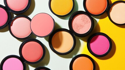 Vibrant Makeup Blush Palette Colorful Cosmetics Beauty Powder Shades