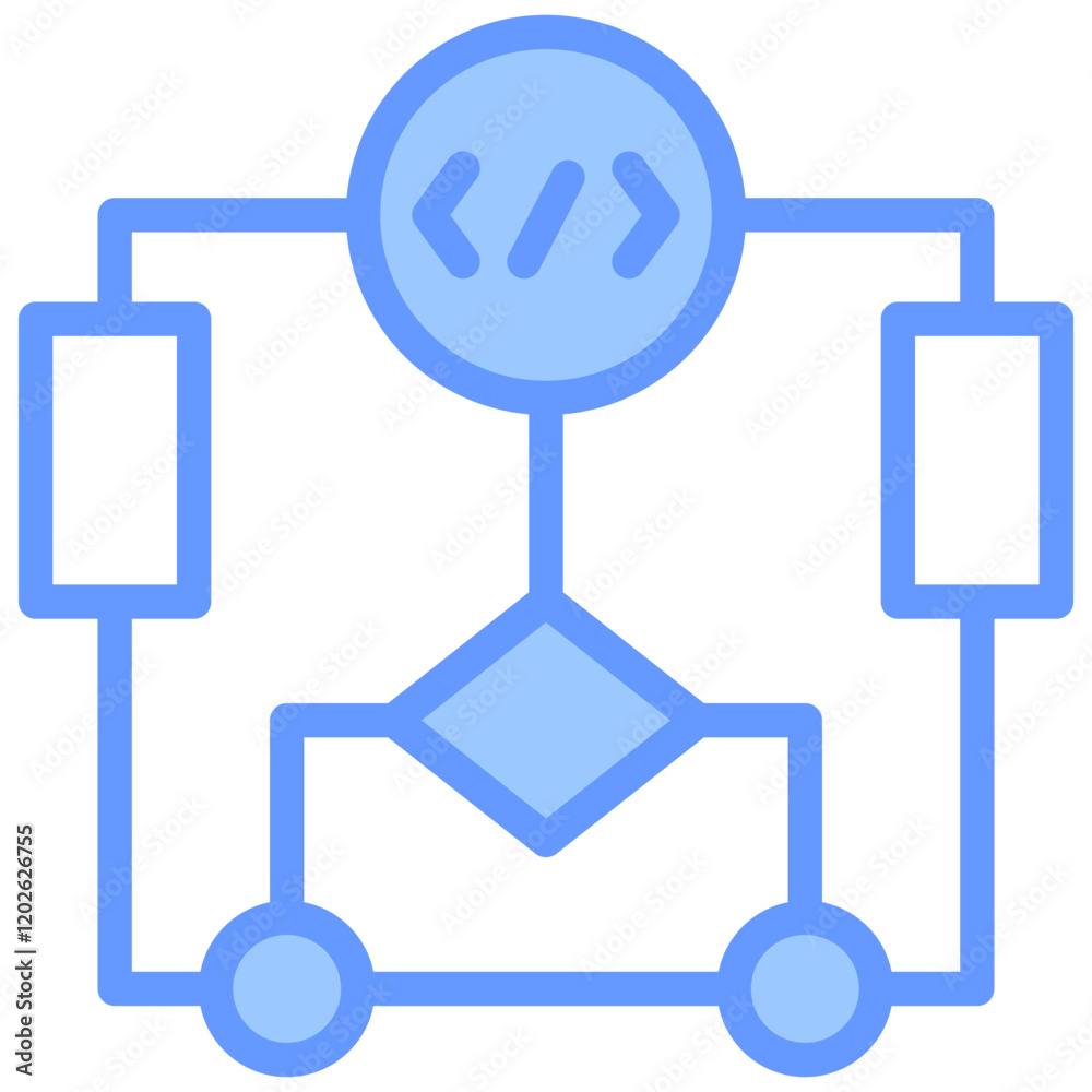 Poster Algorithm Blue Icon