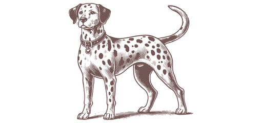 Dalmatian dog vector | dog vector | dog illustration | dog silhouette | dog tattoo | dog engraving | dog drawing