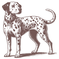Dalmatian dog vector | dog vector | dog illustration | dog silhouette | dog tattoo | dog engraving | dog drawing