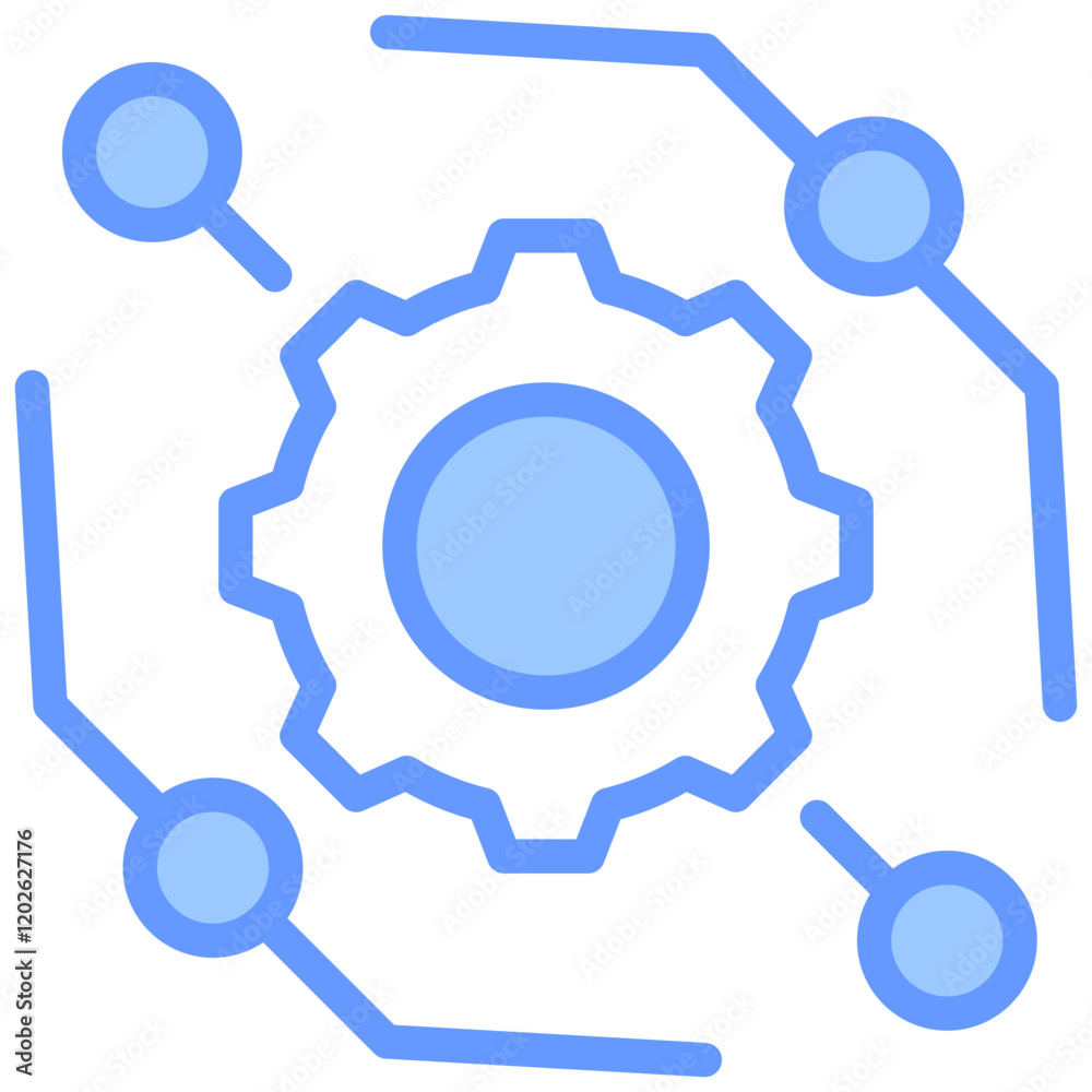 Poster event driven architecture blue icon