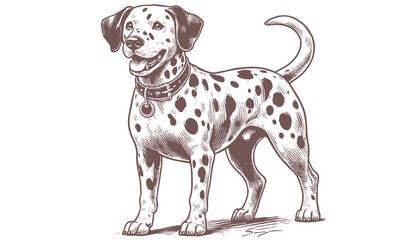 Dalmatian dog vector | dog vector | dog illustration | dog silhouette | dog tattoo | dog engraving | dog drawing