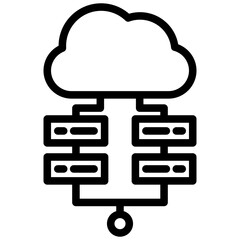Cloud Server Outline Icon