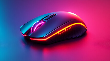 Isolated gaming mouse with LED lights