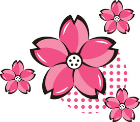 桜のお花見｜使える季節行事素材シリーズ(春)｜ポップなワンポイントイラスト