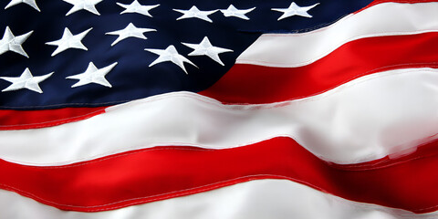 Obraz premium Close-Up of an American Flag with Soft Lighting