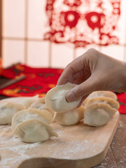 Making dumplings for Chinese New Year