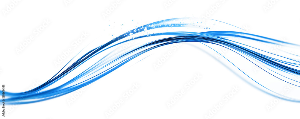 Wall mural blue stripes in the form of drill, turns and swirl. undulate wave swirl swoosh, dynamic twisted line