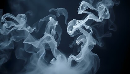 Fototapeta premium Abstract Blue Smoke Swirls Dark Background Design fog art haze airy 