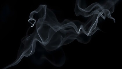 Abstract Smoke Design Elegant Swirling Grey art wave flow dark black  