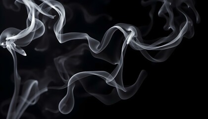 Fototapeta premium Abstract White Smoke Swirls Dark Background Art Grey Black Image Photo