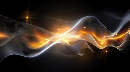 Fototapeta premium Abstract waves of light and energy in dark space.