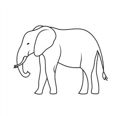 Obraz premium African elephant, walking, savanna background, wildlife illustration, educational use