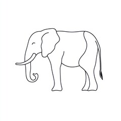 Elephant illustration, African savanna background, wildlife art, coloring book