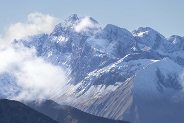 Mountain panorama from Laufbacher-Eckweg to Gro&szlig;er Widdersten, 2533m, Allg&auml;u Alps, Vorarlberg, Austria, Europe