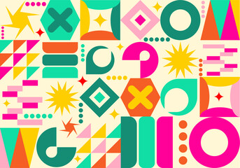 Abstract geometric background, flat design mosaic pattern template with circle shapes