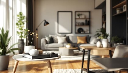 Modern Living Room Interior Design with Cozy Decor and Natural Light