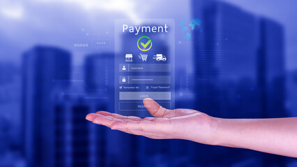 Digital online payment concept, Business with online payment and shopping online payment, banking,...