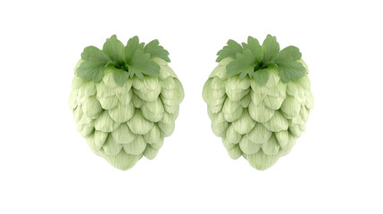 Fototapeta premium Fresh Green Hops Isolated on a Transparent Background Generative AI