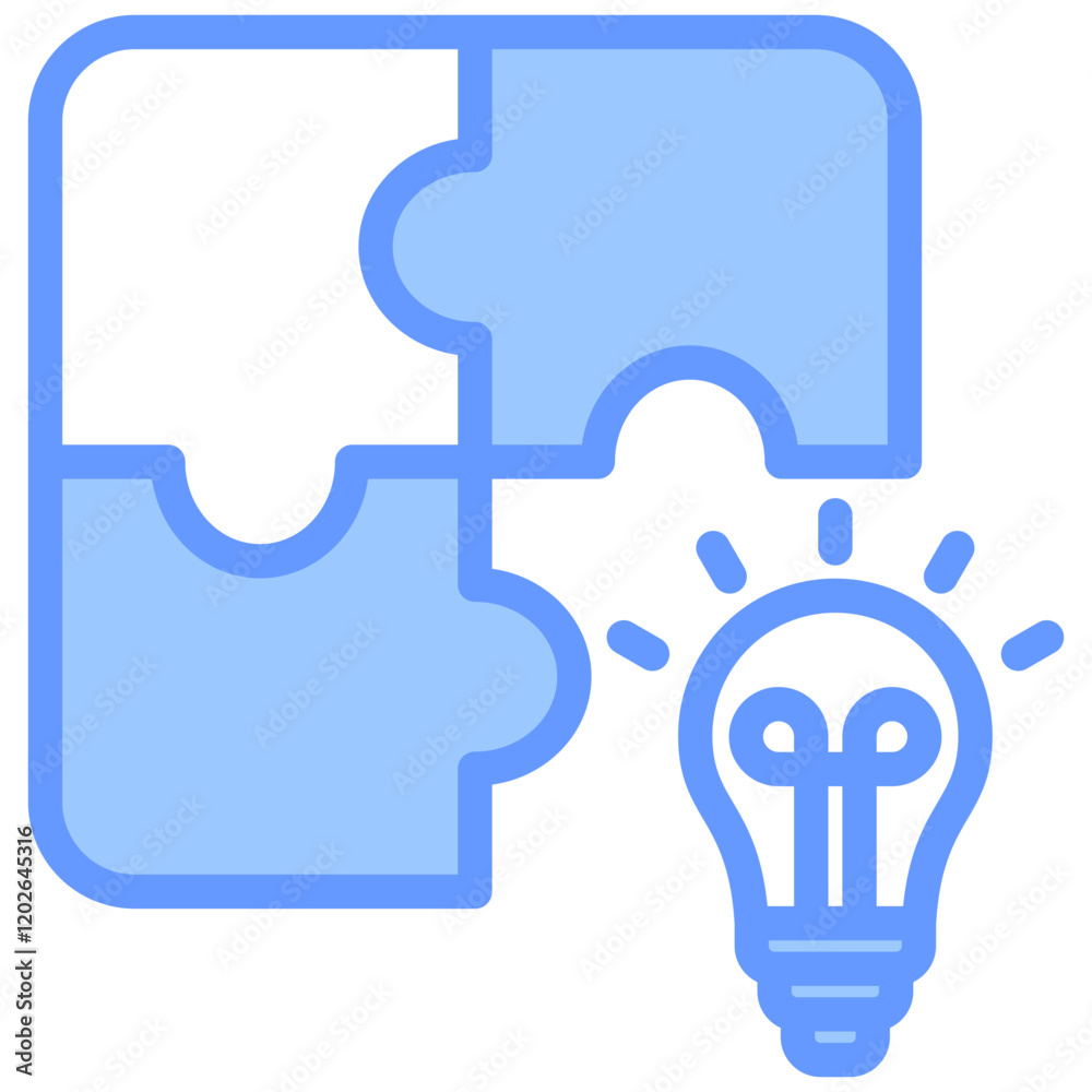 Poster problem solving blue icon