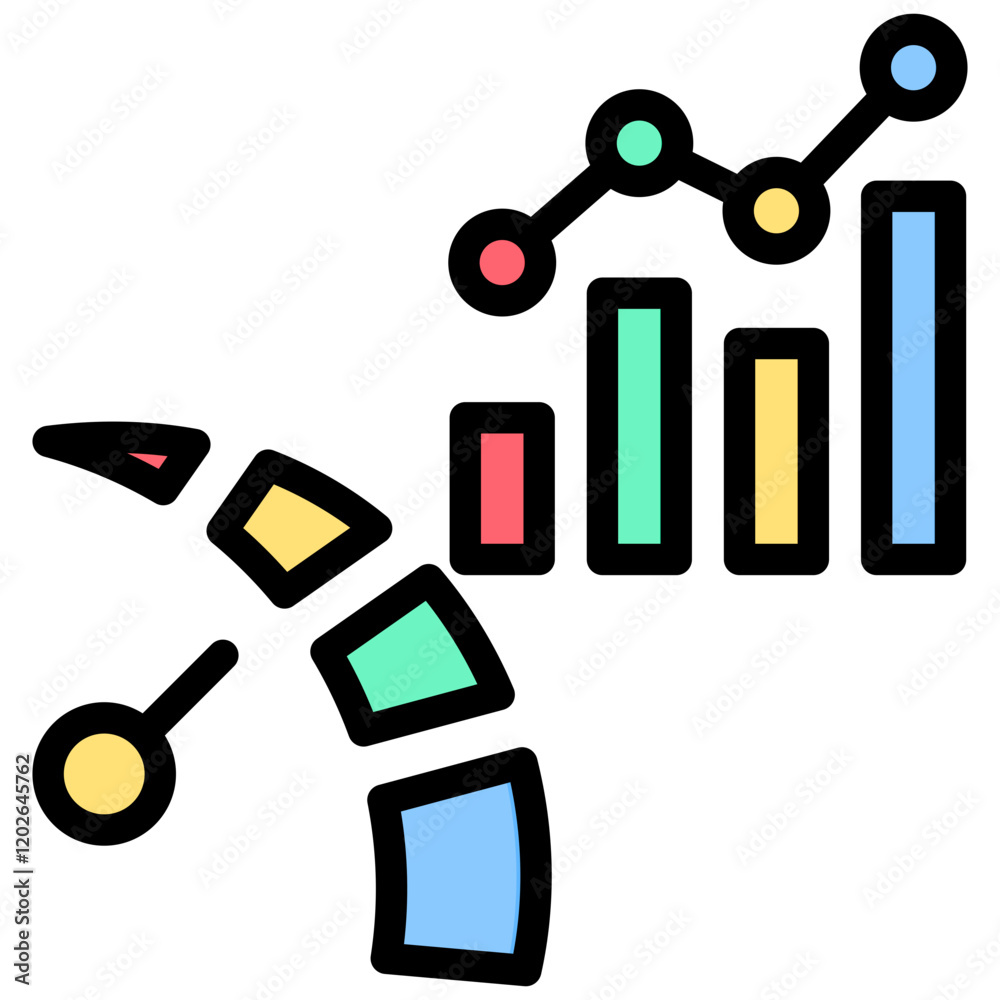 Poster benchmark matrix outline color icon