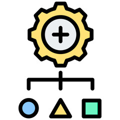 Fototapeta premium Resource Allocation Outline Color Icon