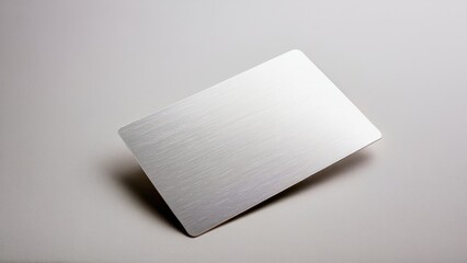 Elegant metallic card with a brushed texture placed on a minimal white background.