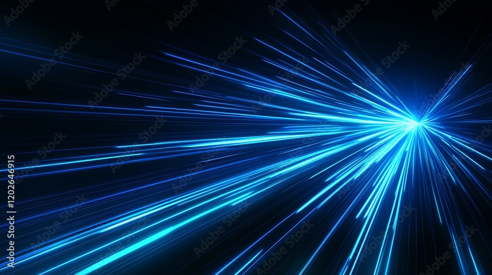 Poster dynamic blue light trails against a dark background creating a futuristic and energetic design : gen
