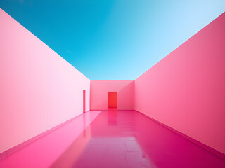 colorful liminal space, 3d render