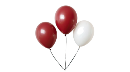 Helium Balloons in Red and White Colors on Display Generative AI