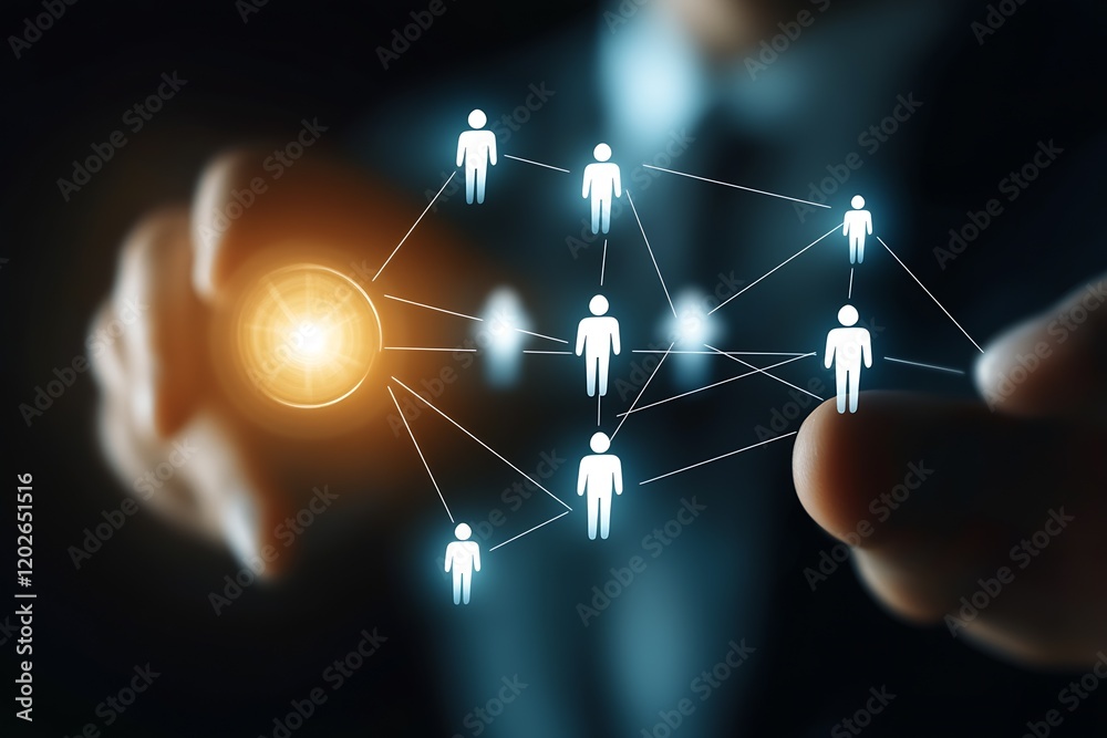 Aufkleber Man Using Virtual Network Interface with Digital Touch Points for Secure Data Exchange : Generative AI