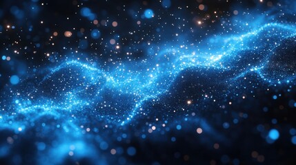 Fototapeta premium blue Background with Scattered Dots and Lines, Banner Template with White Space for Text. Minimalist Abstract Wallpaper with Copy Space on blue Background. Simple Modern Wallpaper.