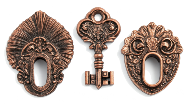 Antique Fantasy Keyholes Collection With Ornate Designs Generative AI