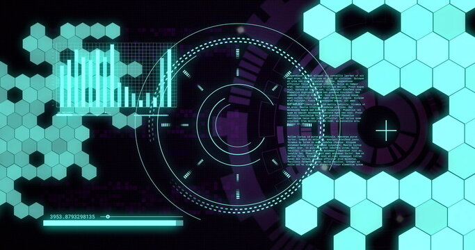 Image of digital data processing over scopes scanning