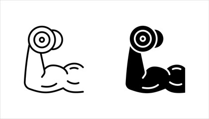 gym icons set, health signs and symbols, on white background.