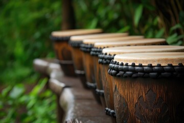 Traditional Drums in a park setting, perfect for cultural events