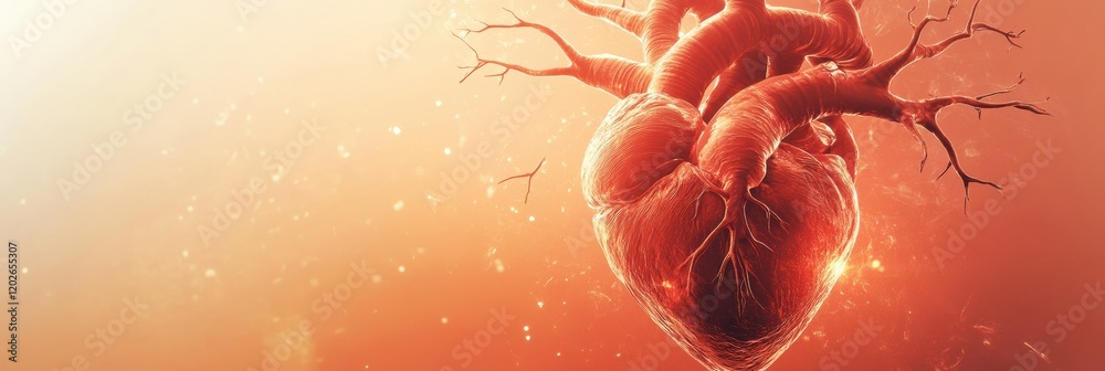 Aufkleber heart anatomy illustration showcasing intricate details of human cardiovascular system and its funct