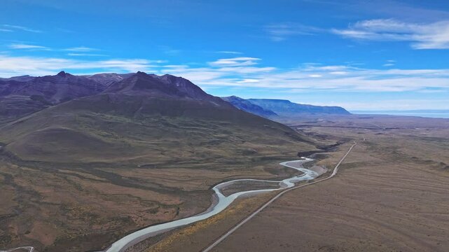 Where the River Meets the Road.The scenic route alongside the Rio de las Vueltas, with rolling hills, vast fields, and the majestic Mount Fitz Roy dominating the horizon. 20.01.2025
