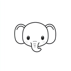 Fototapeta premium Minimalist illustration of an elephant head with simplified features on a white background