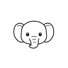 Obraz premium Cartoon elephant face illustration for educational or kids related projects
