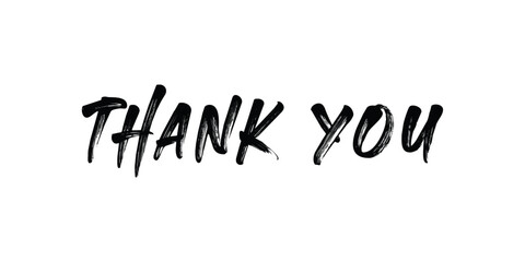 Thank you hand Lettering. Typography Design Inspiration. Black colored. On a white background. Vector. Postcard, greeting card, t shirt print, calligrap hy banner