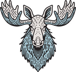 Adorable moose character illustration design art 