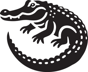 Alligator icon silhouette vector with white background
