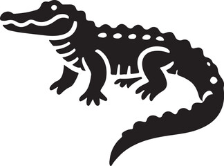 Alligator icon silhouette vector with white background