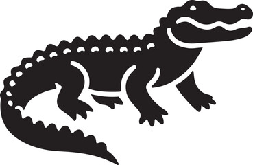 Alligator icon silhouette vector with white background