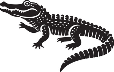 Alligator icon silhouette vector with white background