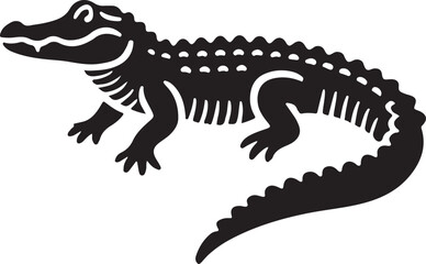 Alligator icon silhouette vector with white background
